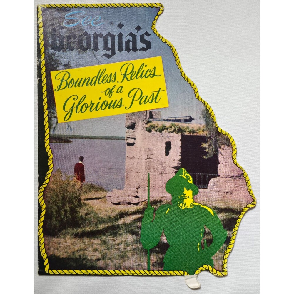 1950s See Georgia's Boundless Relics Glorious Past Tour Guide Program Die Cut